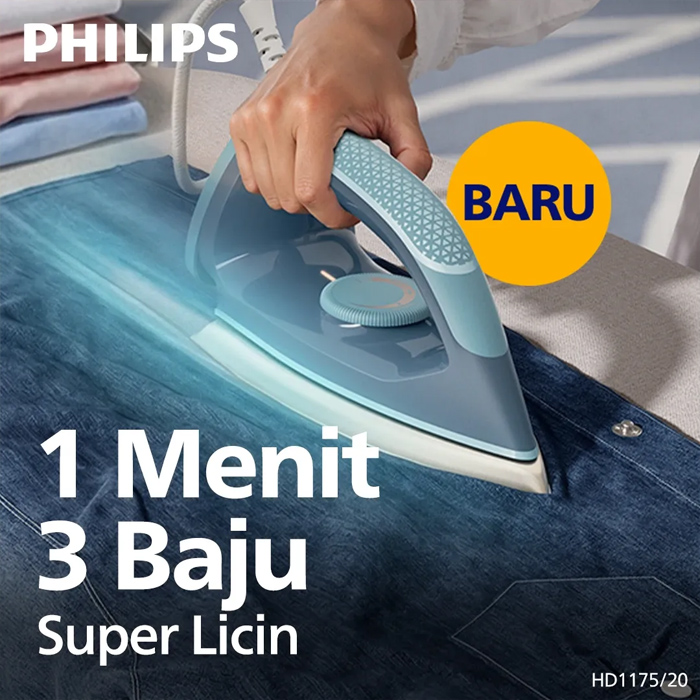 Philips Setrika Kering Dry irons Ceraplus Biru - HD1175/20 | HD 1175/20