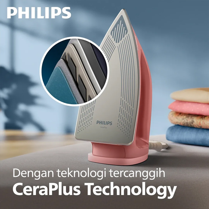 Philips Setrika Kering Dry irons Ceraplus Pink - HD1175/40 | HD 1175/40