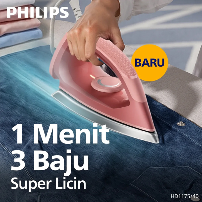 Philips Setrika Kering Dry irons Ceraplus Pink - HD1175/40 | HD 1175/40